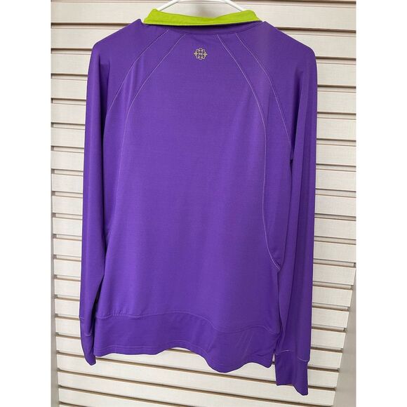 Cruel Women's 1/4 Zip Pullover Top Purple/Green Size L Long Sleeve Casual - Picture 2 of 3